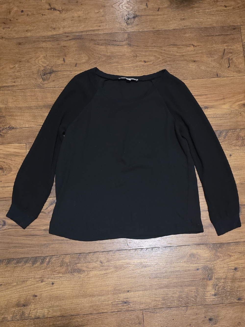 LOFT Black Long-Sleeve Lightweight Blouse